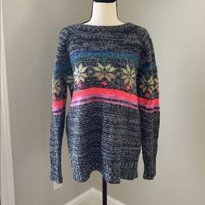 American Eagle Jegging sweater size Medium oversized boxy fair aisle knit wool